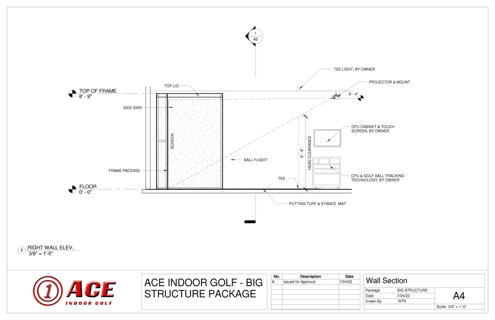 Ace Indoor Golf - Pro Series Golf Simulator Enclosure